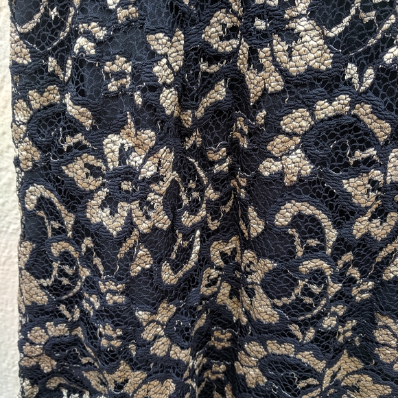 Vintage Gold Accent/Lace Cocktail Dress - Picture 6 of 8